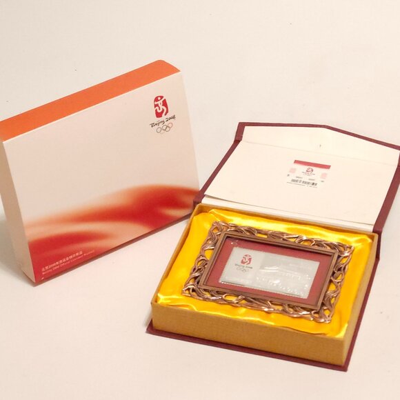2008 Beijing Olympics Commemorative .925 pure Silver Card Framed Forbidden City - Picture 2 of 9